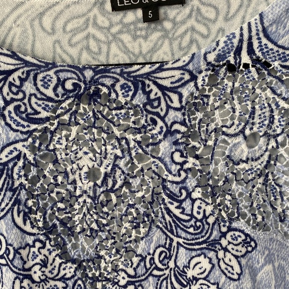 Blue Floral Women's Blouse - Picture 2 of 5